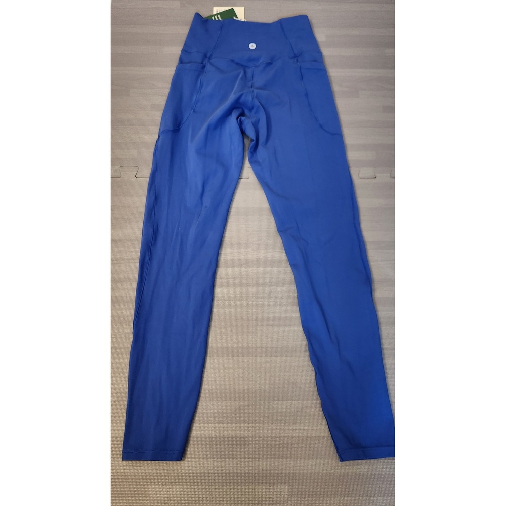 Halara Blue Crossover High Waisted 7/8 Leggings with Pockets Size Small NWT